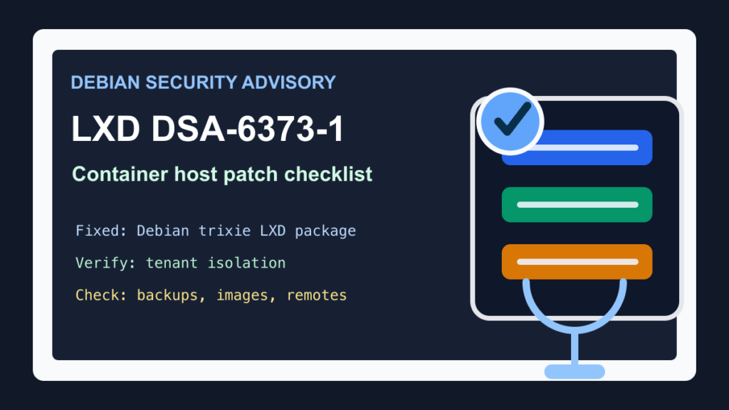 Debian LXD DSA-6373-1 security update checklist for container and virtual machine host administrators