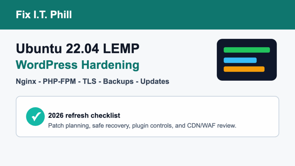 Ubuntu web server migration and patch planning checklist for LTS support, backups, PHP compatibility, security updates, DNS cutover, and verification